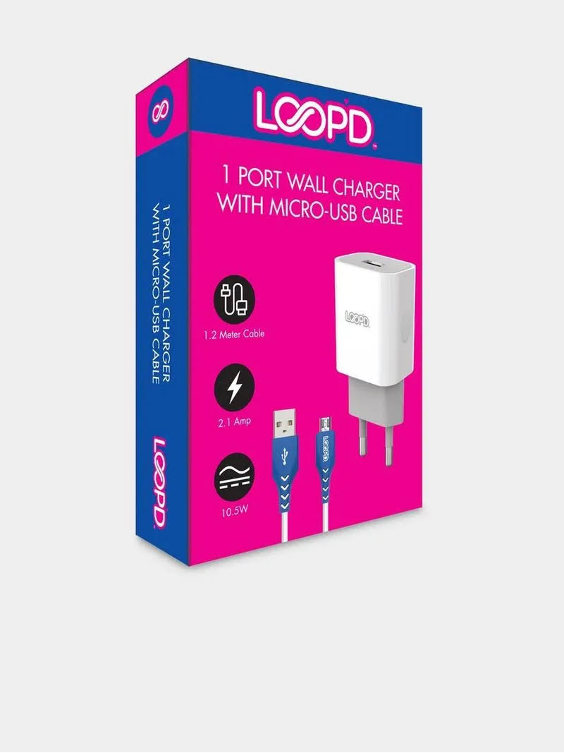 Picture of LOOPD 1 Port Home Charger with Micro USB Cable – 1.2 Meter 9-60251719