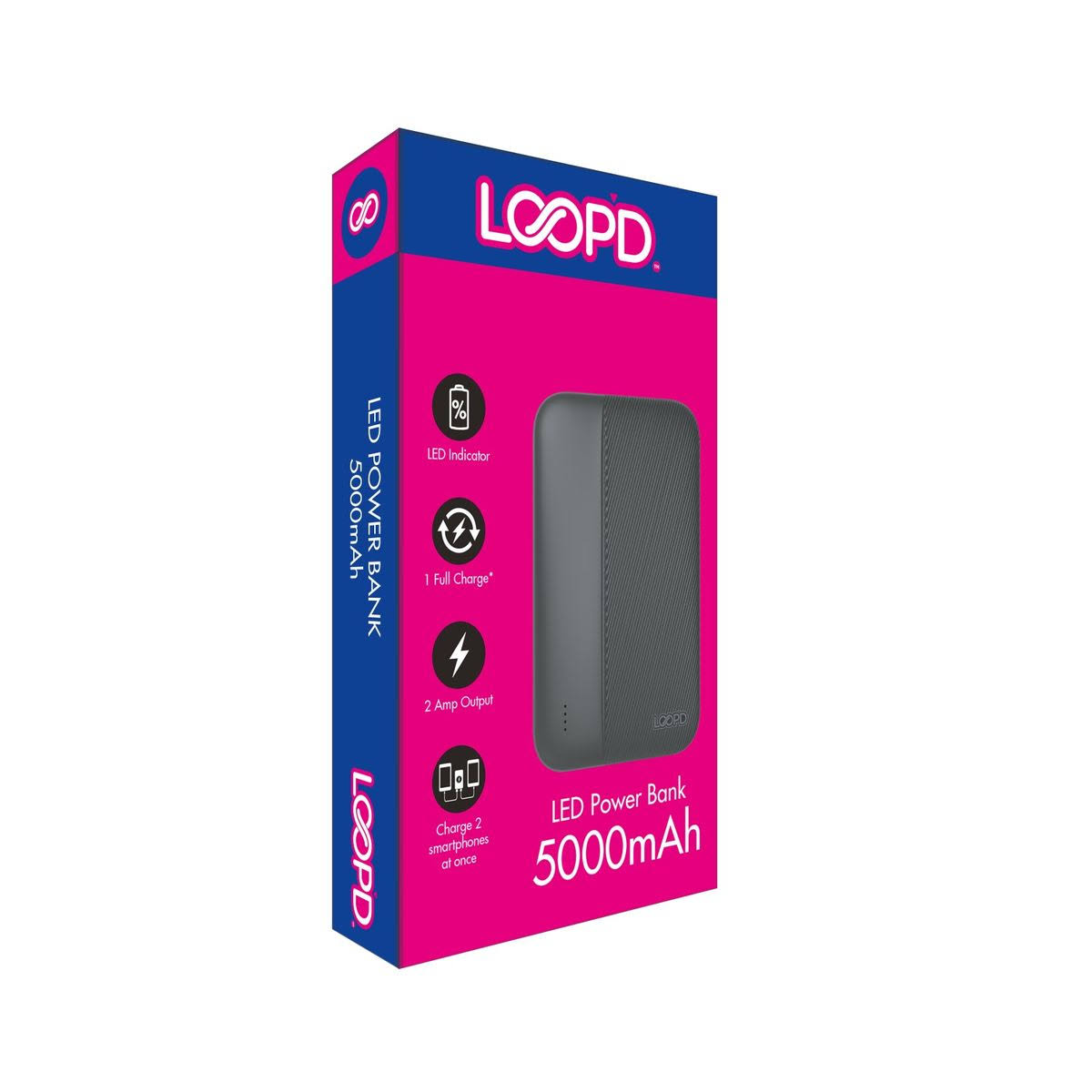 Picture of LOOPD 4LED Indicator Powerbank – 5000mAh 99-60028163