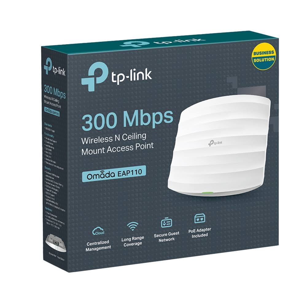 Picture of TP-Link EAP110-Ceiling Mount Wireless Access Point 300 Mbit/s Power over Ethernet (PoE) White