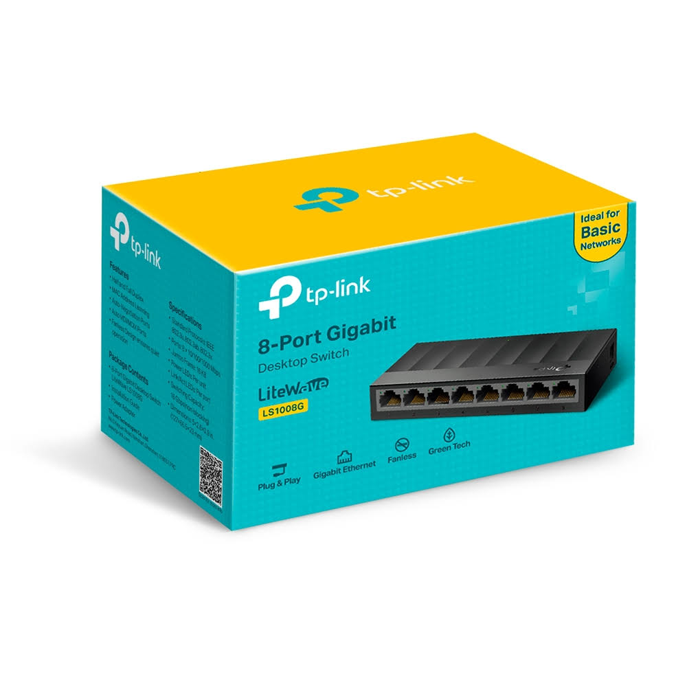 Picture of TP-Link LS1008G 8-Port 10/100/1000 Mbits Desktop Switch Unmanaged Black