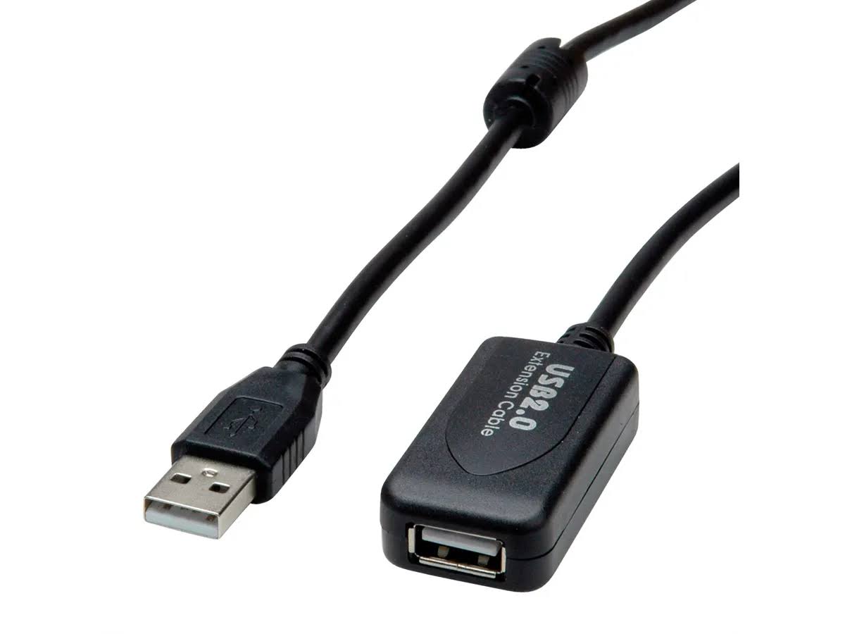 Picture of USB 2.0 Extension Cable, active with Repeater, black, 5 m