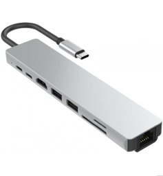 Show details for USB-C HUB HDMI + USB3.0 + LAN + SD REA Picture of USB-C HUB HDMI + USB3.0 + LAN + SD REA
