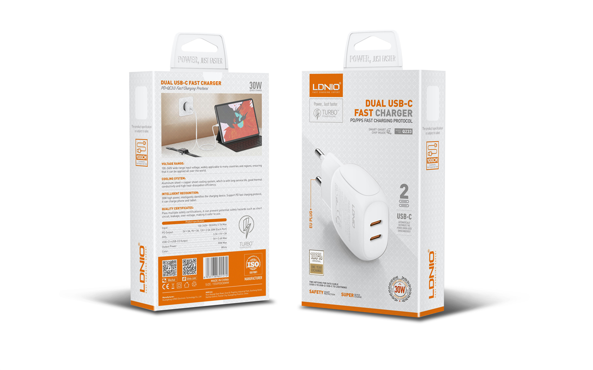 Picture of 30W Dual USB-C Fast Charger Q233