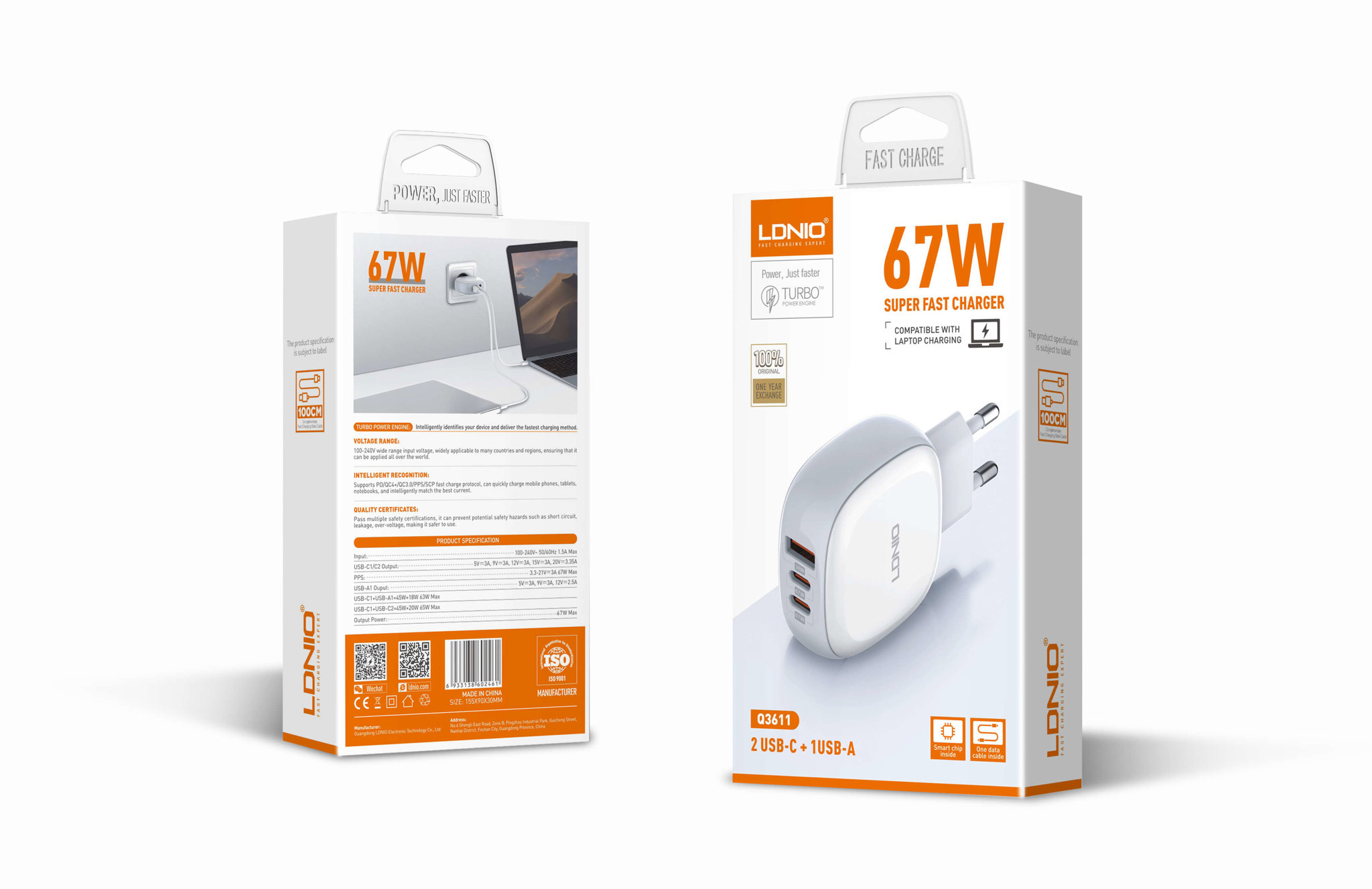 Picture of 67W Dual Port PD&QC Fast Charger Q3611