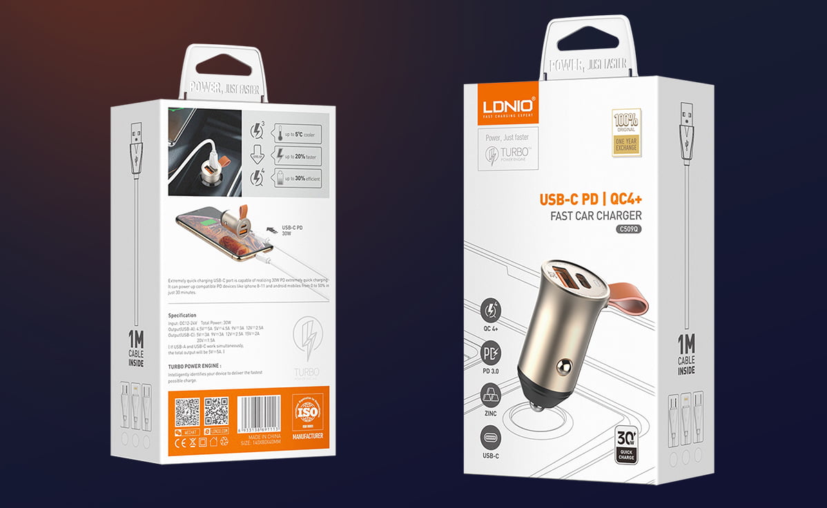 Picture of 30W ULTRA Mini Zinc Alloy Shell Car Charger C509Q