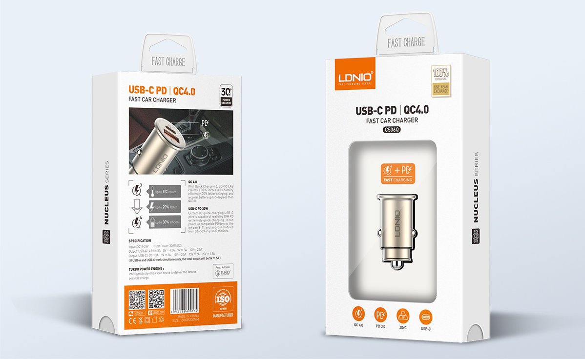 Picture of 30W ULTRA Mini Zinc Alloy Shell Car Charger C506Q