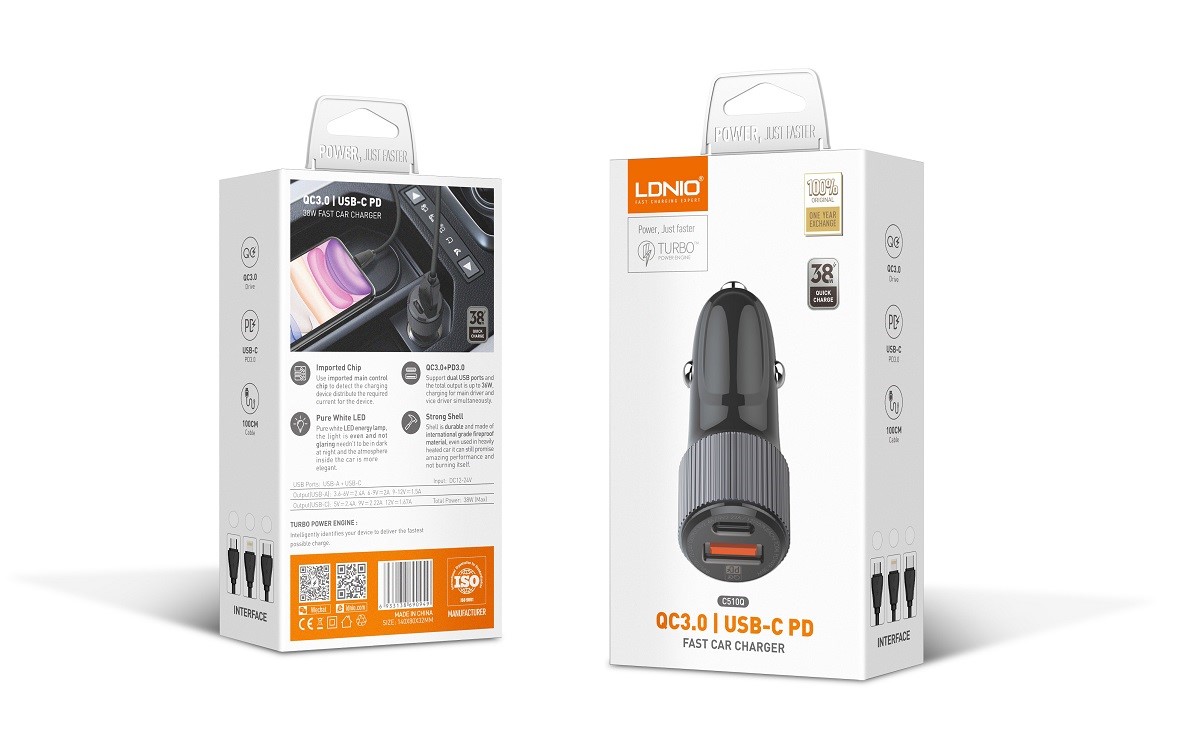 Picture of 36W Dual USB Ports Fast Car charger C510Q