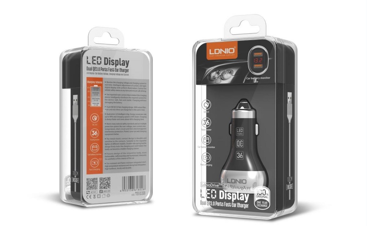 Picture of 36W Dual USB Super Fast Car charger C2