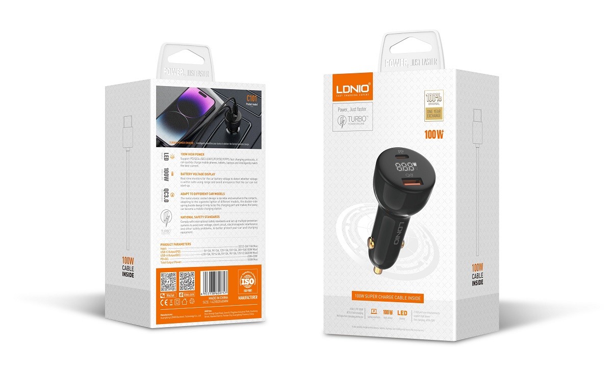 Picture of 100W Dual USB Super Fast Car charger C101