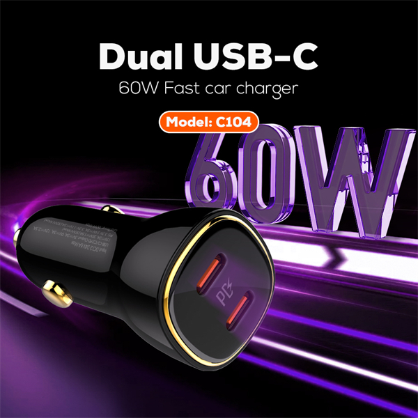 Picture of 60W Dual PD Super Fast Car charger C104