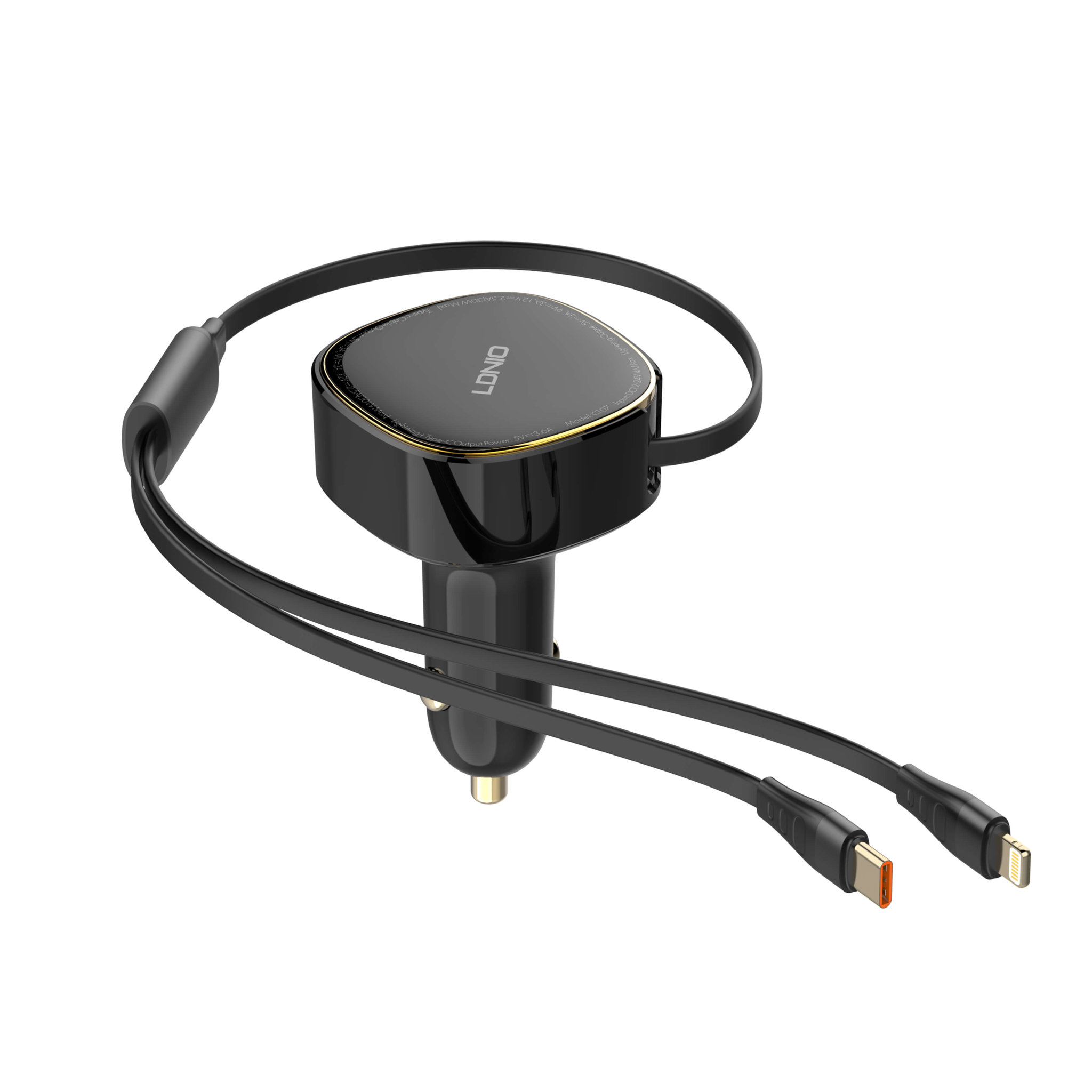 Picture of 30W Wired Type-C OR Lightning Ultra Fast Car Charger C107