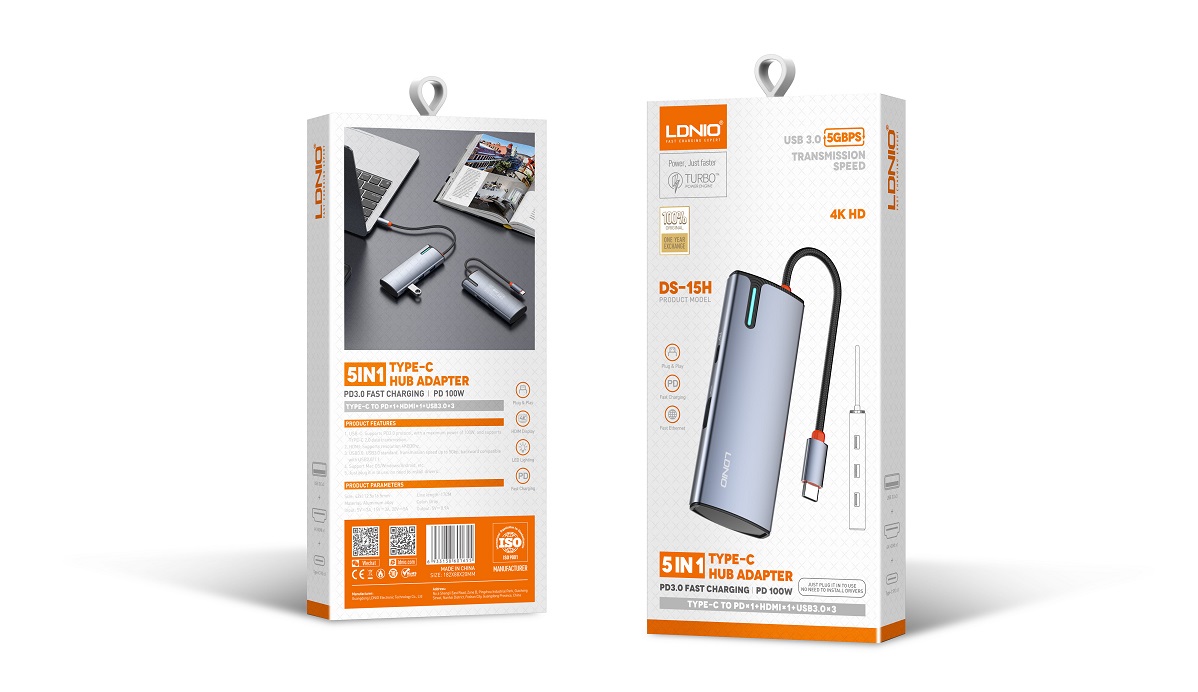 Picture of 5 In 1 Usb C Dock Station DS-15H