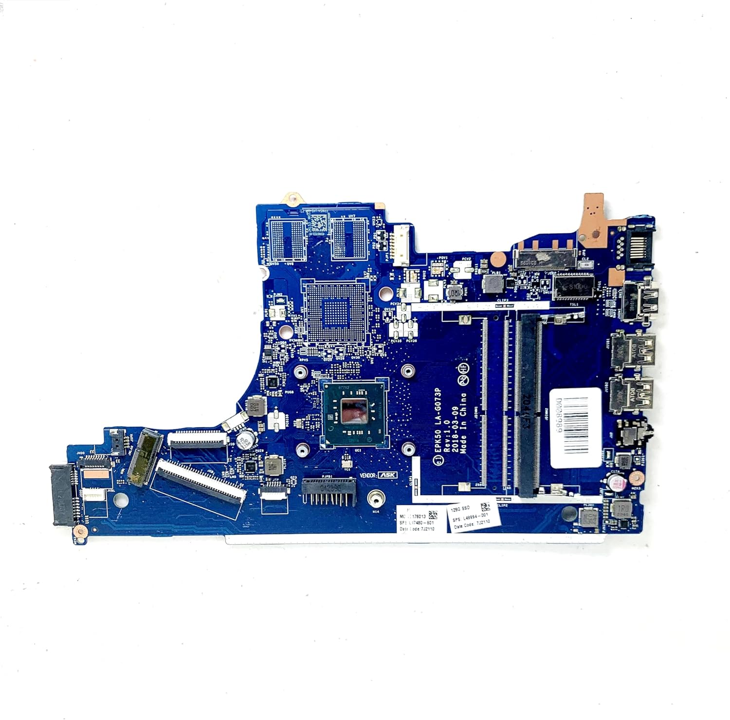 Picture of L49994-001 L87480-001 L87480-601 for HP 15-DA 15T-DA Laptop Motherboard EPK50 LA-G073P with SRET0 N4020 CPU DDR4