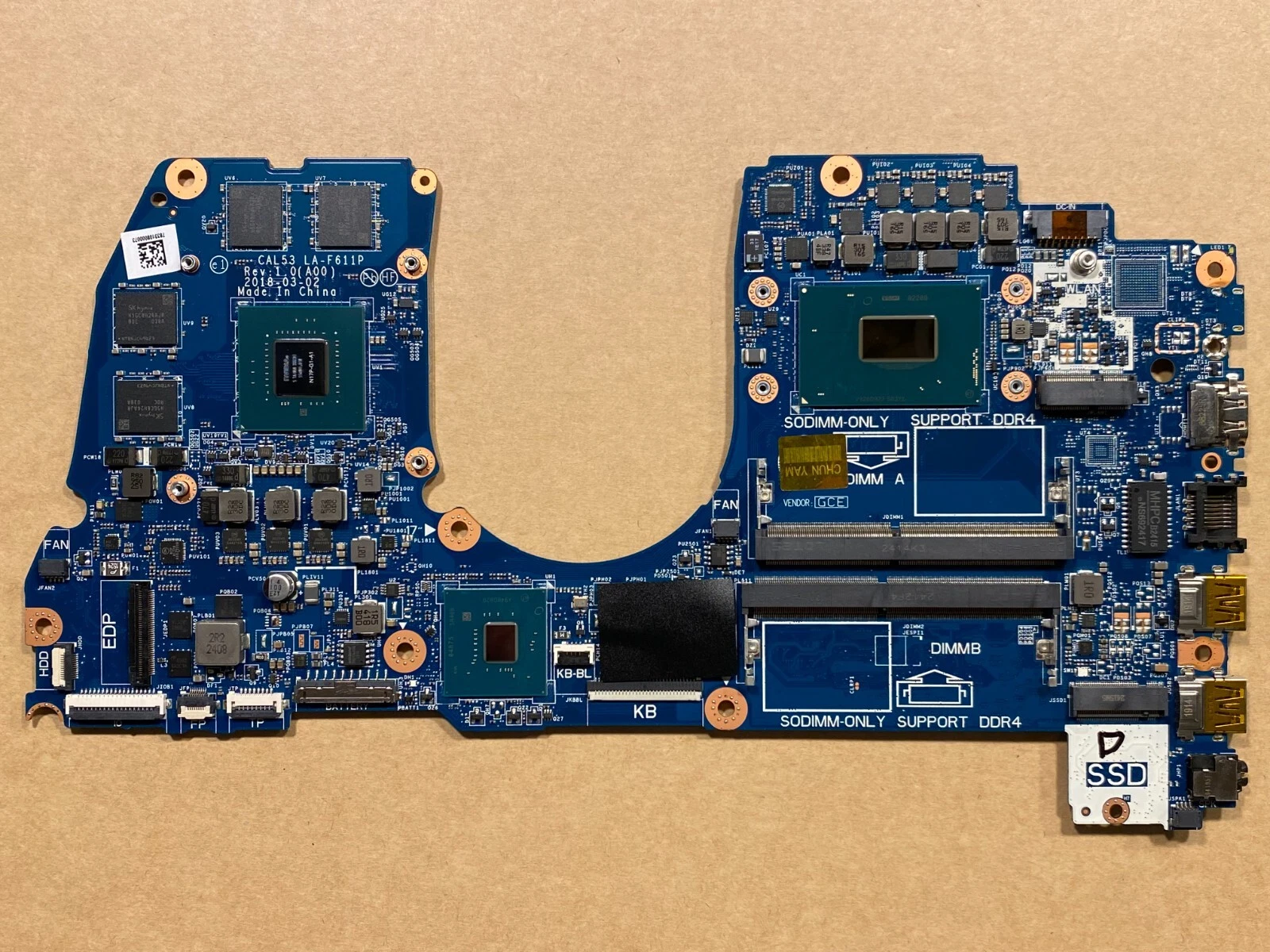Picture of Dell G3 15 3579 3779 Motherboard Intel i7-8750H Nvidia GTX1050Ti M5H57 98C18