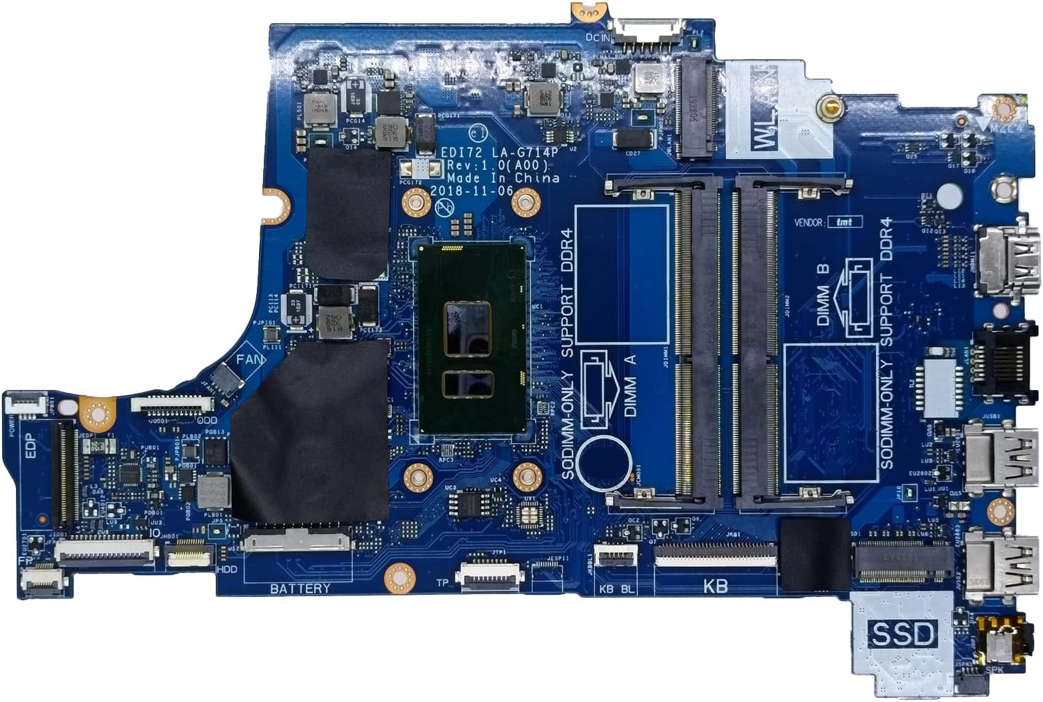 Picture of Dell Inspiron 3581 Motherboard EDI72 LA-G714P Mainboard i3-8130U Processor 0XXN5K XXN5K