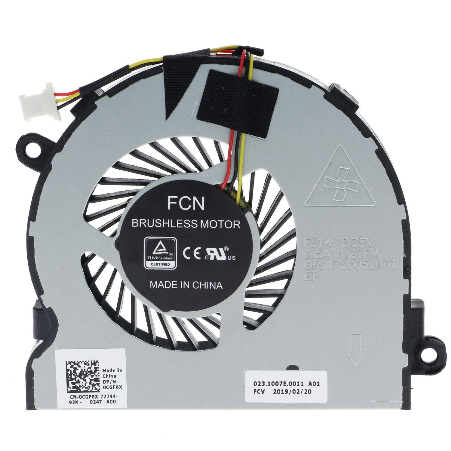 Picture of CPU Cooling Fan for DELL INSPIRON 15 3565 3567 3568 P63F Vostro 14 3468 dfs170005010t 0cgf6x cgf6x