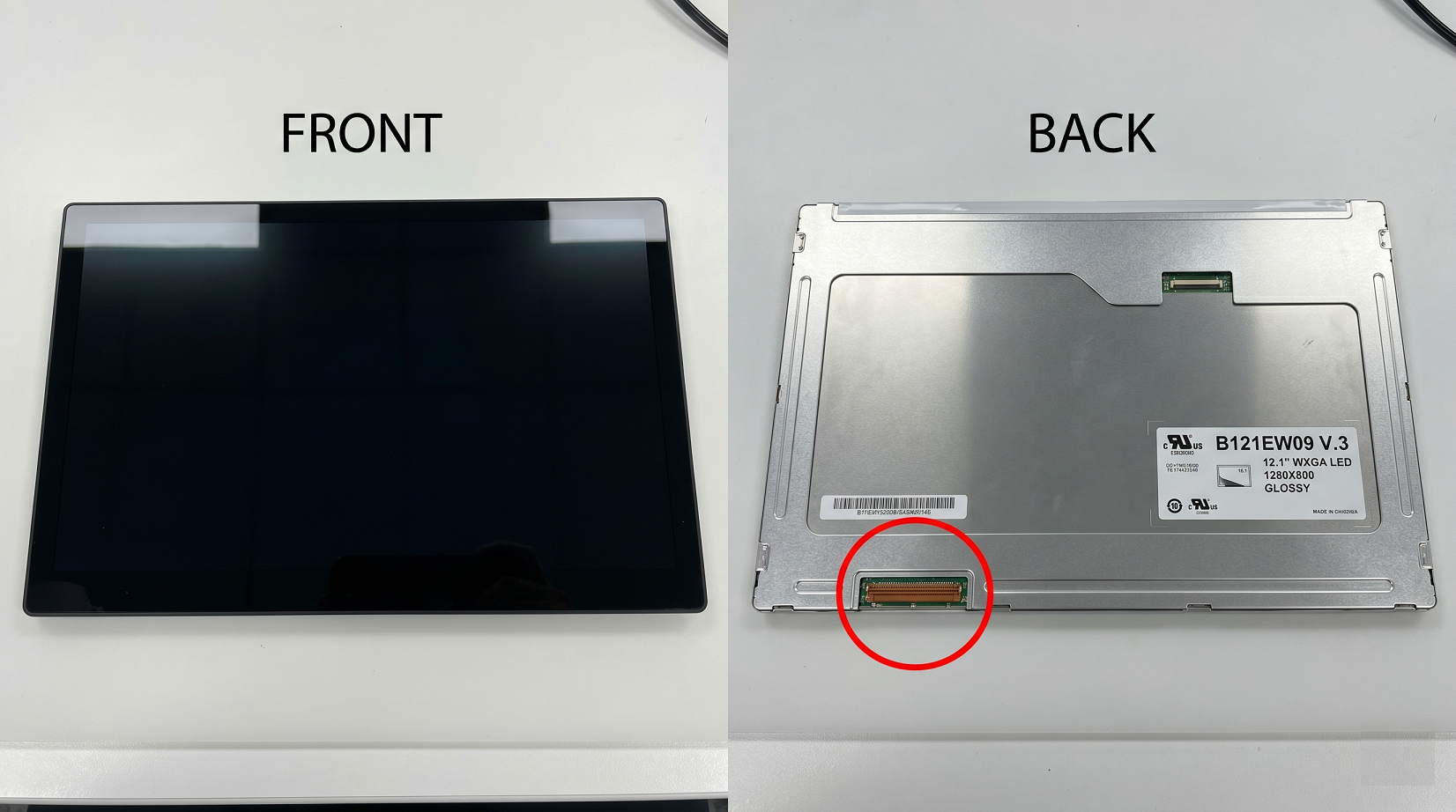 12.1" WXGA LCD screen - 1280X800 - 40-Pin bottom-left connector - LED back light - glossy surface