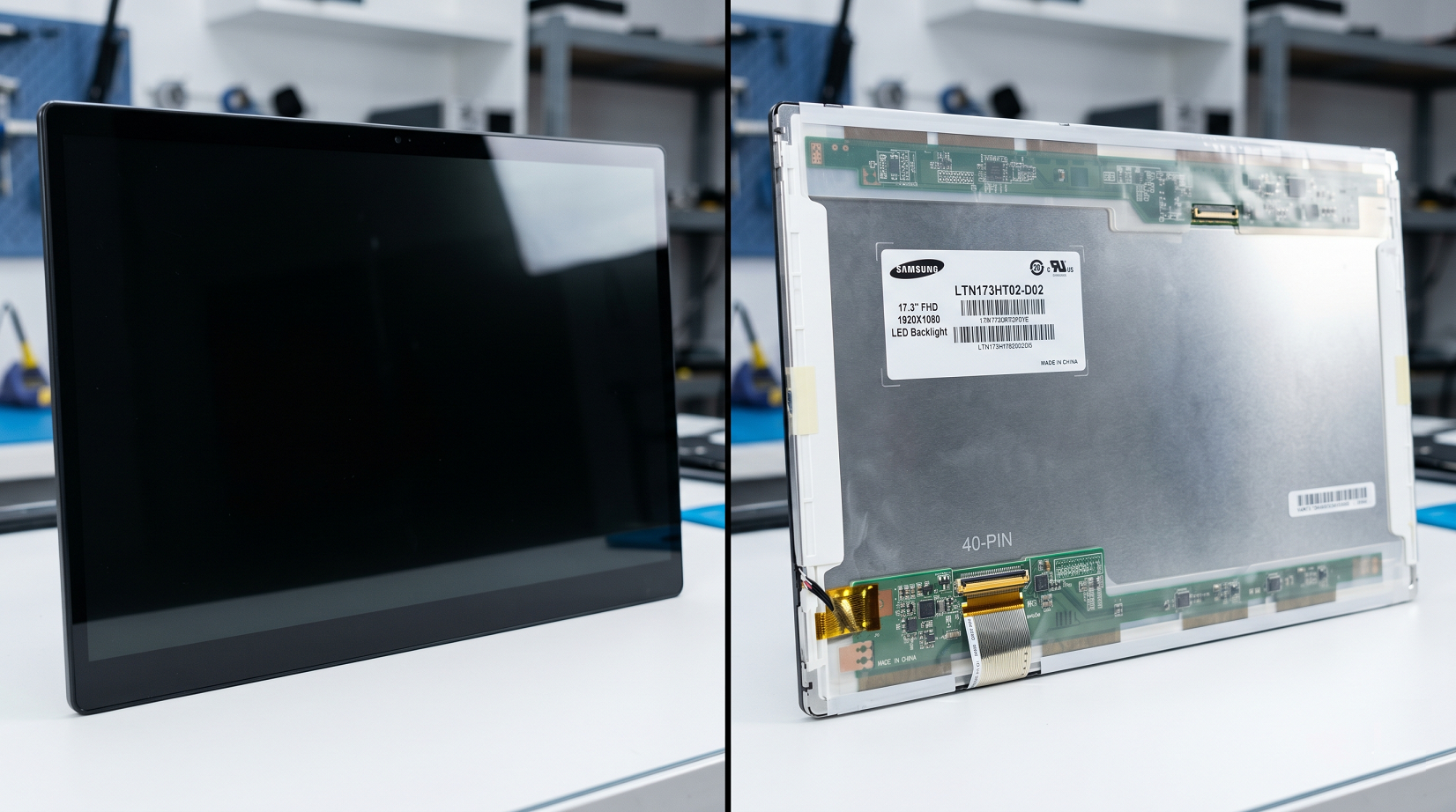17.3" FHD LCD screen - LED backlight - 1920X1080 - 40-pin bottom-left connector - glossy surface finish