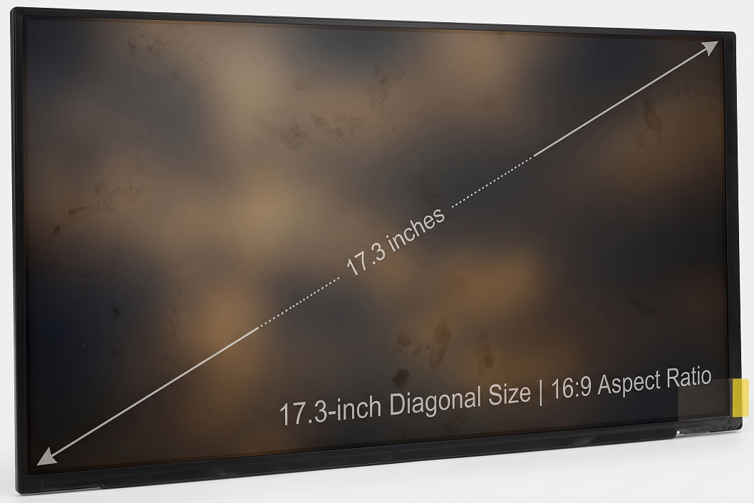17.3” WXGA++ LCD Screen - LED Backlight – Resolution 1600X900 - Glossy Surface – Standard 40-Pin Bottom-left Connector