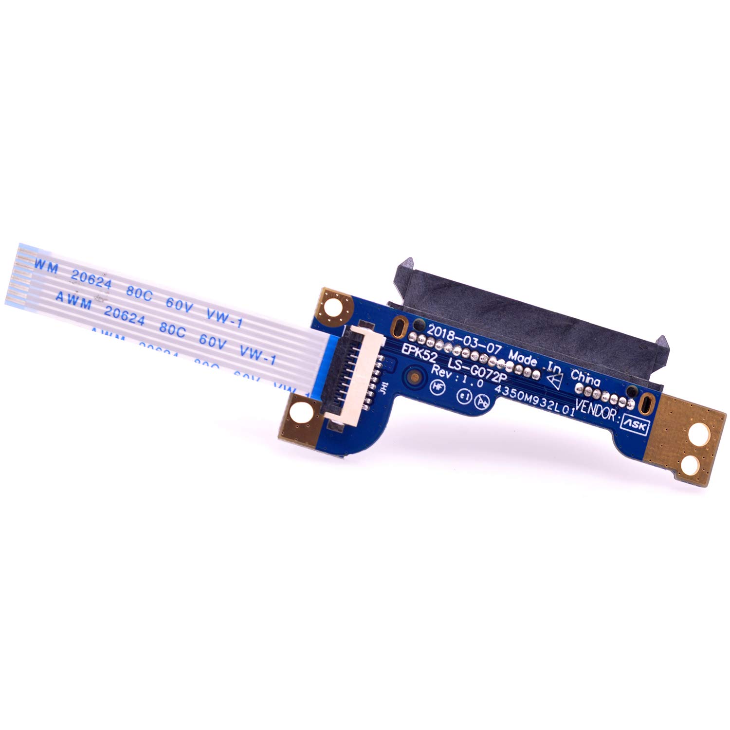 SATA Hard Drive Cable HDD Board L20454-001 LS-G072P Replacement for HP 15-DA 15-DB 250 G7 15-DA0012DX 15-DB0006DS